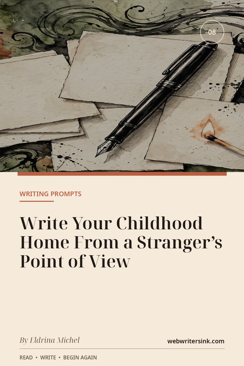 Illustrated childhood home viewed from outside